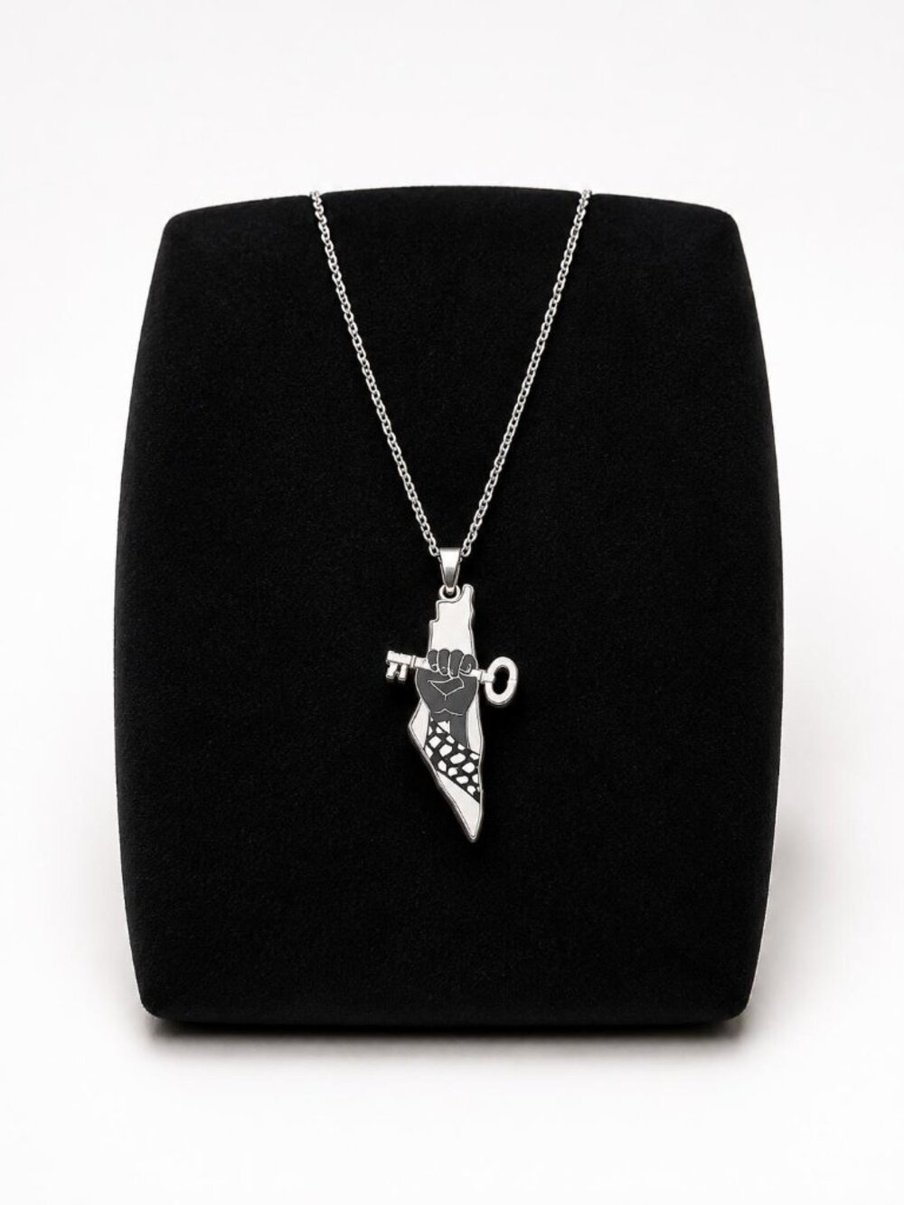 Silver Palestine Key Necklace 🗝️